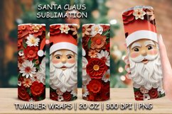 3d Christmas Santa Claus Sublimation Tumbler Wrap Product Image 1