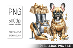 Watercolor Cute Bulldog Clipart PNG Bundle, Bulldog Art Product Image 5