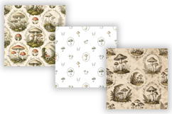 Mushroom Forest Toile Digital Paper, Seamless Watercolor Product Image 4