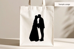 Bride And Groom Kissing Silhouette SVG Product Image 4