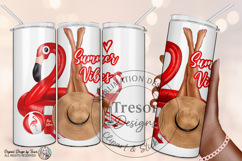 Summer Vibes red Flamingo Pool Party PNG Beach Clipart Product Image 4