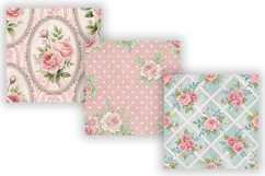 Sweet Peony Shabby Chic Seamless Floral Digital Paper Bundle Product Image 4