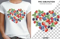 Berry heart png design for T-shirts Product Image 4