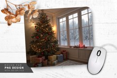 Cozy Christmas Morning with Tree and Gifts Mouse Pad PNG Product Image 1