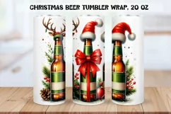 Funny christmas beer Tumbler Wrap|PNG. Product Image 1