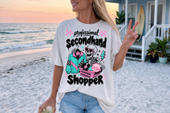 Thrifting Skeleton PNG, Funny Thrift Store Lover Retro Product Image 4