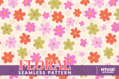 Retro Flowers Seamless Pattern Bundle Floral Png Sublimation Product Image 4
