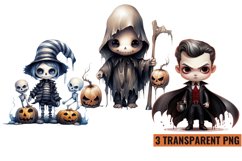 Watercolor Cute Halloween Clipart Sublimation , PNG Product Image 1