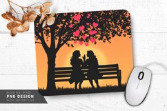 Park Bench Romance Mouse Pad PNG Design Product Image 1