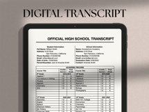 High School Transcript Template, MS Word, docs editable Product Image 3
