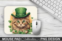 St. Patrick&#039;s Day Cat Sublimation Mouse Pad Design Product Image 1