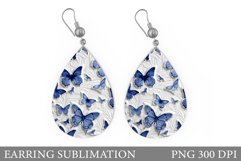 Butterflies Earring Design. Butterflies Sublimation Earring Product Image 1