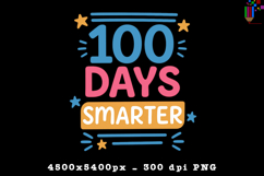 100 Days Smarter Cute School Celebration Sublimation Design Product Image 1