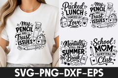 Funny School Quotes T Shirt Design SVG PNG Product Image 1