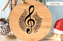 Hand Drawn Treble Clef Music Notes Circle SVG Product Image 4