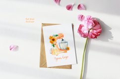 Watercolor bakery clipart, Hand drawn bakery logo PNG set Product Image 5