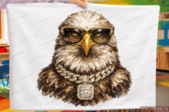 Luxury Eagle PNG Design | Gangster Eagle With Sunglasses Product Image 5