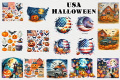 USA Halloween watercolor clipart Product Image 4