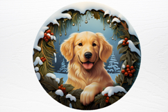 Christmas Dog Ornaments Engraved Clipart PNG Product Image 4