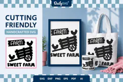Farm Sweet Farm SVG Farmhouse Sign Rustic Cut File Product Image 1