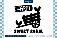 Farm Sweet Farm SVG Farmhouse Sign Rustic Cut File Product Image 2