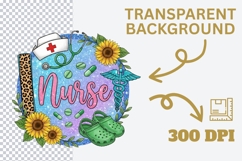 Nurse PNG with Sunflower, Nurse Galaxy Sublimation Design Product Image 4