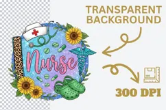 Nurse PNG with Sunflower, Nurse Galaxy Sublimation Design Product Image 4