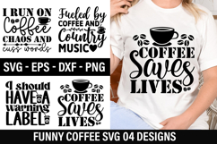 Funny Coffee SVG Design - Fueled by coffee and country music Product Image 1