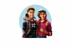 Family clipart, Brothers clipart, Boys clipart Product Image 6