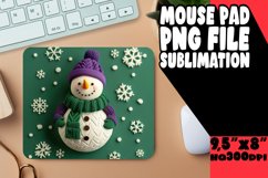 Holiday Snowman 3D Mouse Pad Sublimation PNG Product Image 1