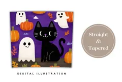 Cute Halloween Tumbler, Black Cat Tumbler Template Product Image 4
