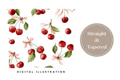 Watercolor Cherry Tumbler Wrap, Berries Tumbler, Cherry PNG Product Image 4
