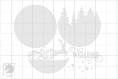 Christmas Deer Welcome Sign SVG | Snowy Winter Forest Sign Product Image 2