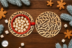 Frost Pattern Coffee Coaster Laser Cut | Drink Coaster | SVG Product Image 1