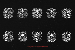 10 Bundle Dark Art Skull Horn and Floral Flower Rose Demon Product Image 6