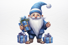 Watercolor Christmas blue Clipart PNG Product Image 4
