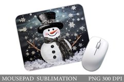 Snowman Mouse Pad. Shimmer Snowman Mouse Pad Product Image 1