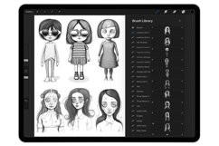 40 Procreate Surreal Girls Part-1 Stamp Brushes Product Image 9