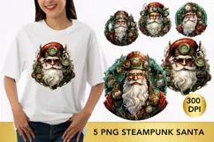 5 PNG Steampunk Santa clipart, steampunk Christmas png Product Image 1