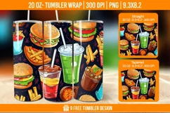 Fast Food Tumbler Wrap Designs, Sublimation Wrap Product Image 1