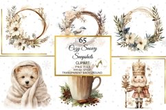 Watercolor Winter Cozy Snowy Snapshots Clipart Bundle Product Image 10