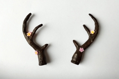Miniature deer antlers on magnet tutorial. BJD doll horns Product Image 4