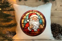 Stained Glass Painting Of Santa Clipart Sublimation Product Image 4