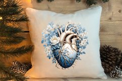 Watercolor Christmas Floral Hearts Clipart Product Image 4