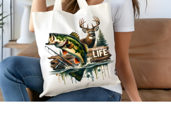 Hunting Life PNG, Bass Fishing and Deer Hunting Sublimation Product Image 4