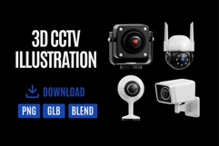 3D Icon CCTV &amp; Security Camera Set 02 Product Image 1