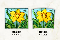 Stained Glass Daffodil Flower Tumbler Wrap | 20 oz tumbler Product Image 2