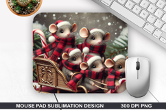 Mice Mouse Pad Sublimation, Christmas Mouse Pad PNG Product Image 1