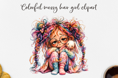 Colorful Messy Hair Girls Clipart PNG Product Image 1