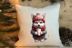 Christmas Dog And Coffee Clipart, Christmas Clipart Product Image 4